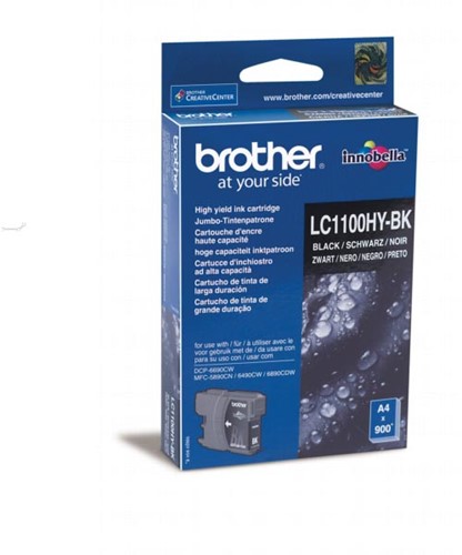 Brother inktcartridge, 900 pagina's, OEM LC-1100HYBK, zwart