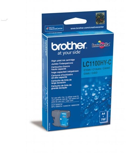 Brother inktcartridge, 750 pagina's, OEM LC-1100HYC, cyaan 1 Stuk