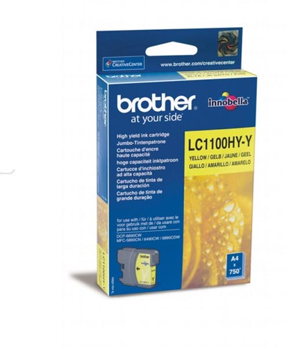 Brother inktcartridge, 750 pagina's, OEM LC-1100HYY, geel 1 Stuk