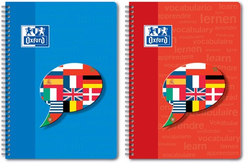 Oxford Vocabulary Coach cahier spiralé, ft A5, 48 feuilles, ligné, couleurs assortis