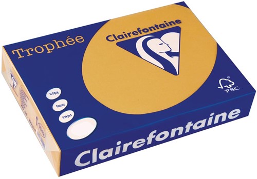 Clairefontaine Trophée Pastel, papier couleur, A4, 160 g, 250 feuilles, caramel
