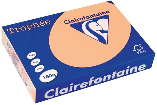 Clairefontaine Trophée Pastel, papier couleur, A4, 160 g, 250 feuilles, saumon