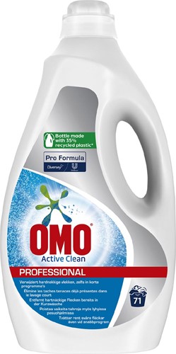 Omo Professional Pro Formula Active Clean lessive liquide, bouteille de 5 litres, 71 doses