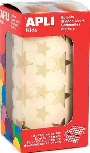 Apli Kids gommettes sur rouleau, étoile, 2360 pièces, or métallique
