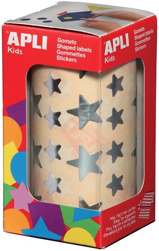 Apli Kids gommettes sur rouleau, étoile, 2360 pièces, argent métallique