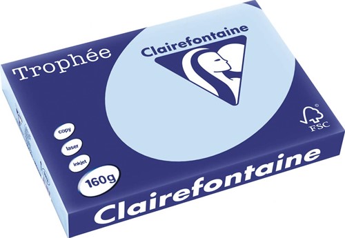Clairefontaine Trophée Pastel, papier couleur, A3, 160 g, 250 feuilles, bleu