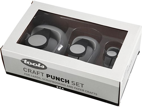 Creativ Company perforatrices fantaisie, cercle, set de 3 pièces (25 - 49 - 75 mm)