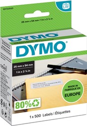 Dymo étiquettes LabelWriter, ft 25 x 54 mm, blanc, 500 étiquettes 500 Stuk