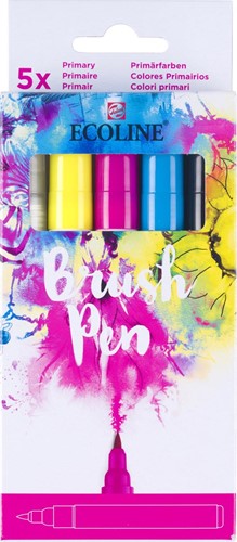 Talens Ecoline Brush pen, étui de 5 pièces, assorti