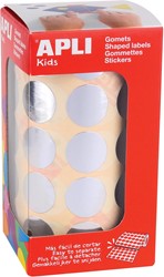 Apli Kids gommettes sur rouleau, cercle 20 mm, 1770 gommettes, argent métallique