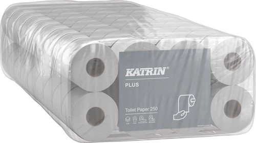 Katrin Plus papier toilette Soft, 3 plis, 250 feuilles par rouleau, paquet de 8 rouleaux