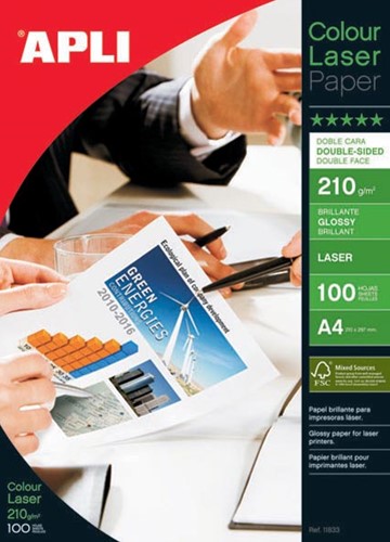 Apli papier photo Colour Laser ft A4, 210 g, paquet de 100 feuilles