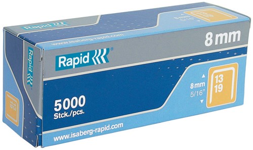 Rapid nietjes 13/8, gegalvaniseerd, doos van 5.000 nietjes 5000 Stuk