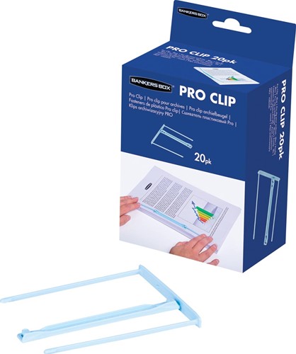 Bankers Box relieur Pro-clip, boîte de 20 pièces, blue clair
