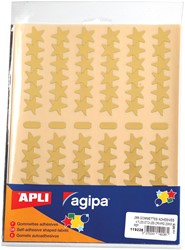 Agipa gommettes métalliques, pochette de 288 pièces, or et argent, étoile 20 mm