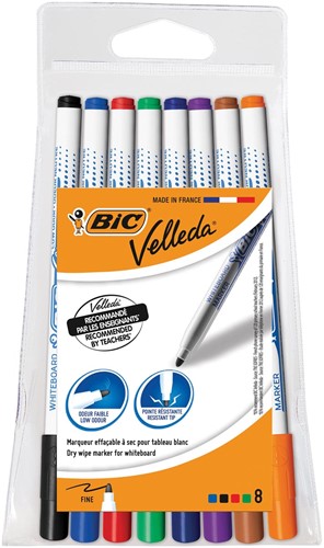Bic marqueur pour tableaux blancs Velleda 1721 paquet de 8 pièces 8 Stuk