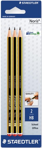 Staedtler grafietpotlood Noris HB, blister van 3 stuks