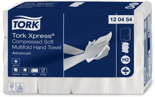 Tork Xpress® gecomprimeerde zachte handdoek, multifold M, Advanced, 2-laags, systeem H2, 12 x 200 vel