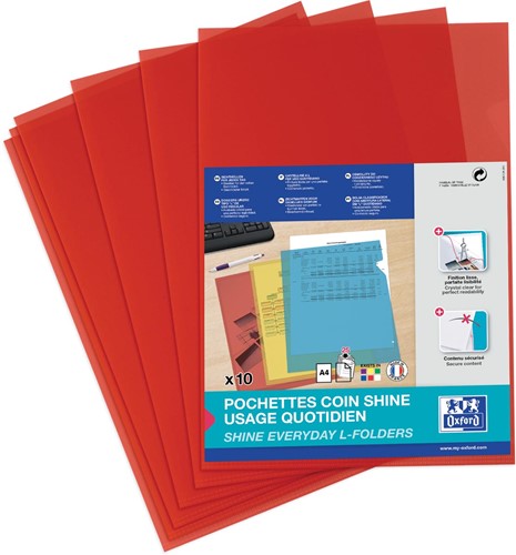 Oxford pochette coin Shine, paquet de 10 pièces, rouge