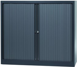 Bisley roldeurkast, ft 103 x 120 x 43 cm (h x b x d), 2 legborden, antraciet