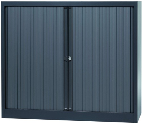Bisley armoire à rideaux, ft 103 x 120 x 43 cm (h x l x p), 2 tablettes, anthracite