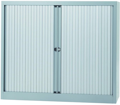 Bisley armoire à rideaux, ft 103 x 120 x 43 cm (h x l x p), 2 tablettes, argenté