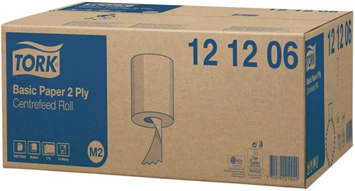 Tork papier de nettoyage Centerfeed, 2 plis, système M2, paquet de 6 rouleaux 6 Rol