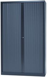 Bisley roldeurkast, ft 198 x 120 x 43 cm (h x b x d), 4 legborden, antraciet