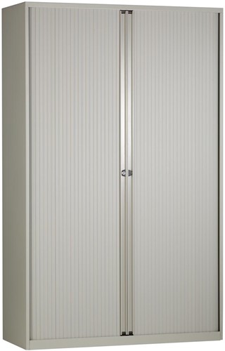 Bisley armoire à rideaux, ft 198 x 120 x 43 cm (h x l x p), 4 tablettes, gris clair