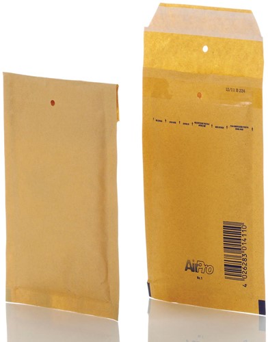 Bong AirPro enveloppes à bulles d'air, ft 100 x 165 mm, avec bande adhésive, boîte de 200 pièces, brun