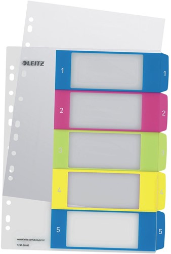 Leitz WOW intercalaires imprimables, 5 onglets 1 Set