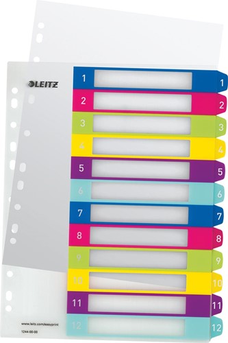 Leitz WOW intercalaires imprimables, 12 onglets 1 Set