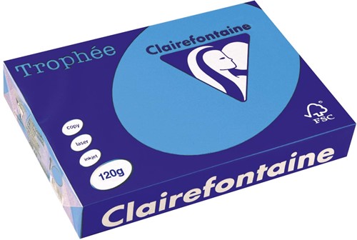 Clairefontaine Trophée Intens, gekleurd papier, A4, 120 g, 250 vel, koningsblauw