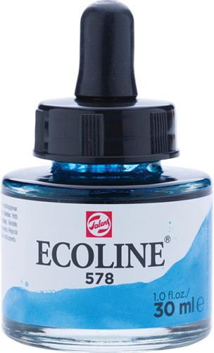 Talens Ecoline peinture à l'eau flacon de 30 ml, bleu ciel (cyan)