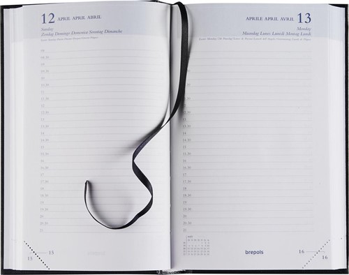 Brepols agenda Brefix Lima 6 langues, bleu, 2027-2