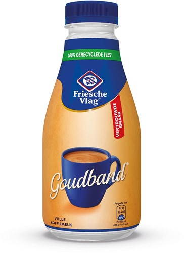 Friesche Vlag Goudband koffiemelk, fles van 300 ml
