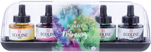 Talens Ecoline waterverf flacon van 30 ml, set van 5 flacons in primaire kleuren 5 Stuk