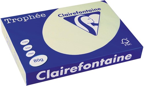 Clairefontaine Trophée Pastel, gekleurd papier, A3, 80 g, 500 vel, lichtgroen