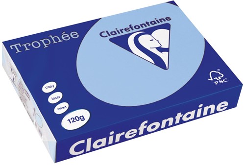 Clairefontaine Trophée Pastel, gekleurd papier, A4, 120 g, 250 vel, helblauw