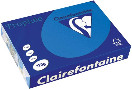 Clairefontaine Trophée Intens, papier couleur, A4, 120 g, 250 feuilles, turquoise