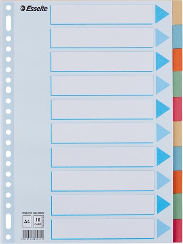 Esselte tabbladen 10 tabs, karton van 275 g/m² 1 Stuk
