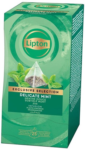 Lipton thee Exclusive Selection, subtiele munt, doos van 25 zakjes 25 Stuk