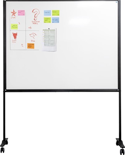 Smit Visual whiteboard, emaille, magnetisch, verrijdbaar, 150 x 120 cm