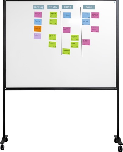 Smit Visual whiteboard, gelakt staal, magnetisch, verrijdbaar, 150 x 120 cm