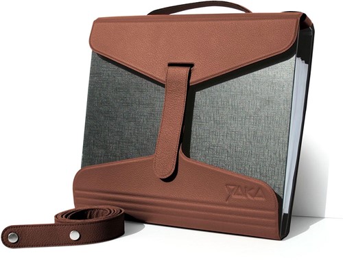 Yaka porte-classeur, cuir brun