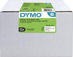 Dymo Value Pack: étiquettes LabelWriter ft 101 x 54 mm, blanc, boîte de 12 x 220 étiquettes 12 Rol