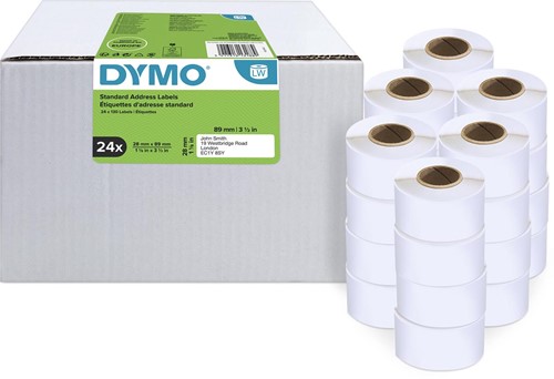 Dymo Value Pack: étiquettes LabelWriter ft 89 x 28 mm, blanc, boîte de 24 x 130 étiquettes 24 Rol-2