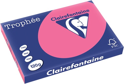 Clairefontaine Trophée Intens, papier couleur, A3, 120 g, 250 feuilles, fuchsia