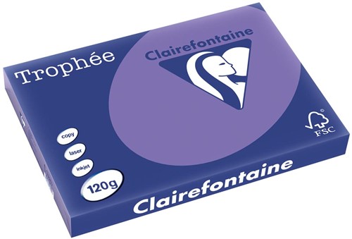 Clairefontaine Trophée Intens, gekleurd papier, A3, 120 g, 250 vel, violet
