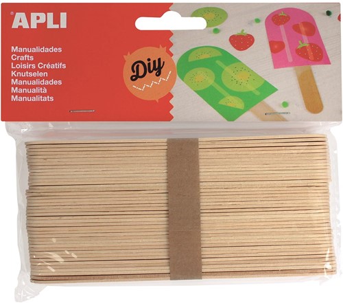 Apli bâtonnets en bois jumbo naturel, blister de 40 pièces